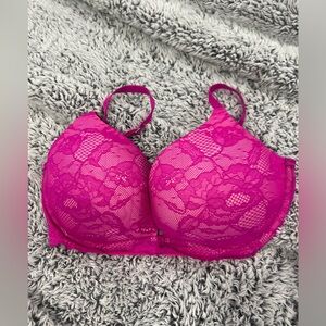 Victoria’s Secret Hot Pink Lace Biofit Pushup Bra - 34DD